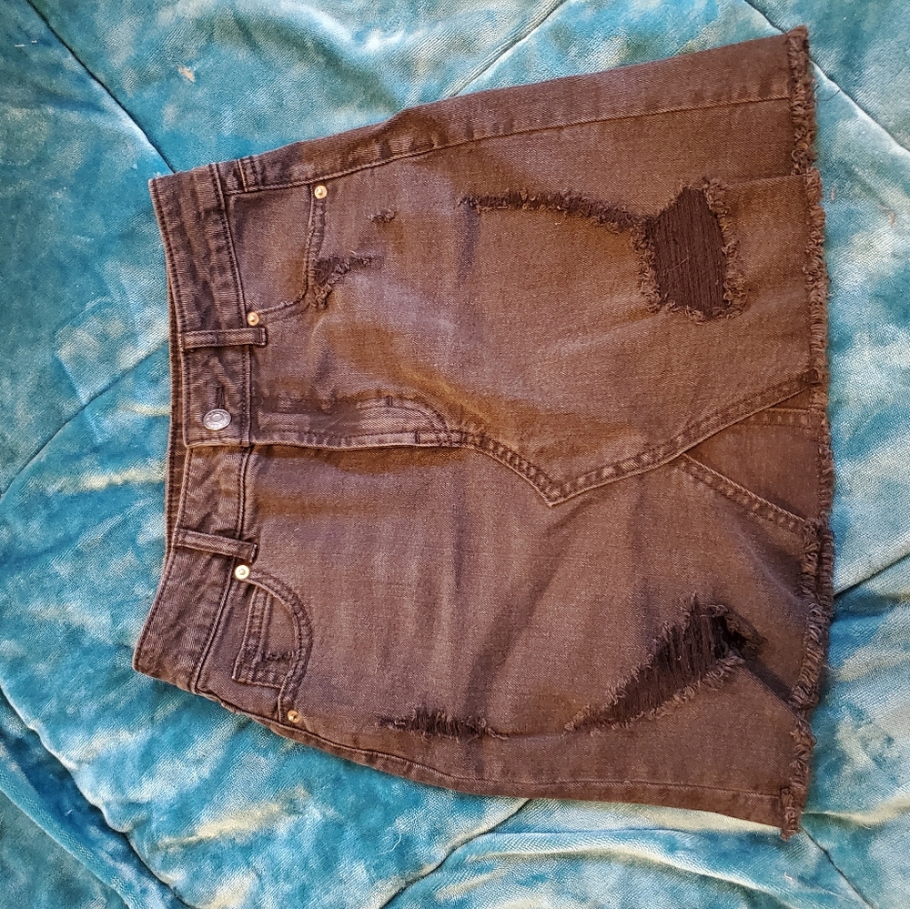 High Rise Denim Skirt